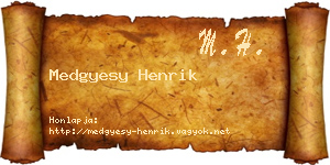 Medgyesy Henrik névjegykártya